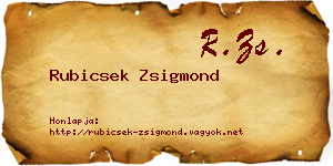 Rubicsek Zsigmond névjegykártya